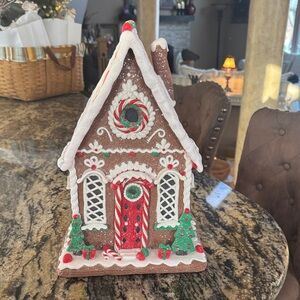 Trimsetter Gingerbread House Decoration - Brown and Red